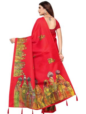 madhubani printed saree with blouse - 17550908 - Standard Image - 2