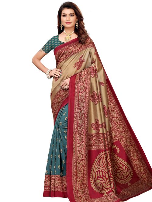 paisley half and half saree with blouse - 17550916 - Very Small Image - 1