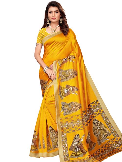 madhubani printed saree with blouse - 17550920 - Standard Image - 1