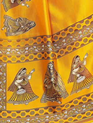 madhubani printed saree with blouse - 17550920 - Standard Image - 4