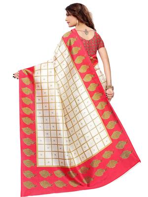checkered printed saree with blouse - 17550929 - Standard Image - 2