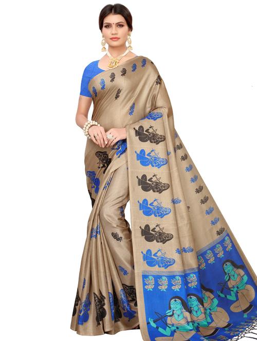madhubani printed saree with blouse - 17550930 - Standard Image - 1