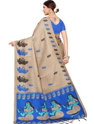 madhubani printed saree with blouse - 17550930 - Standard Image - 2