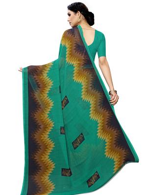 geometric printed saree with blouse - 17550933 - Standard Image - 2