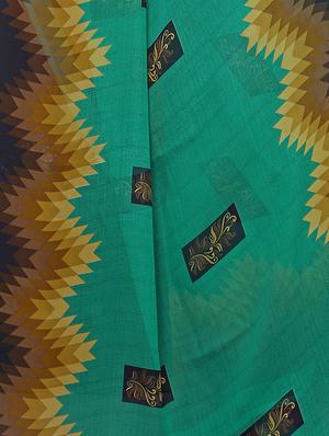 geometric printed saree with blouse - 17550933 - Standard Image - 4