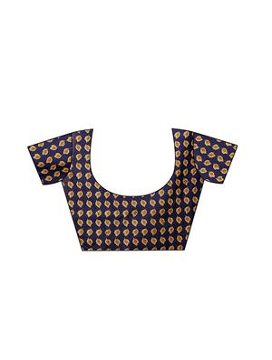 checkered printed saree with blouse - 17550934 - Standard Image - 3