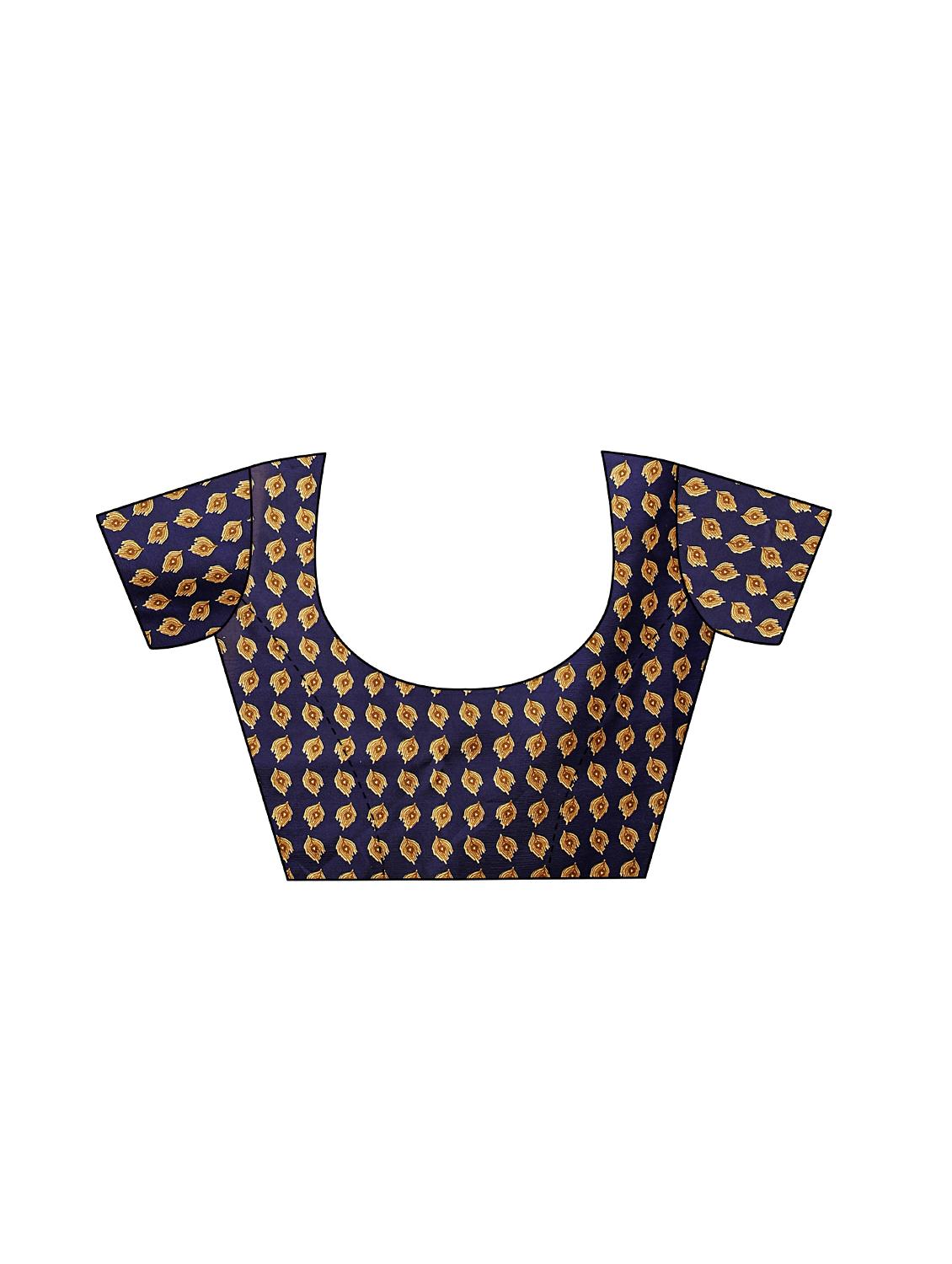 checkered printed saree with blouse - 17550934 - Zoom Image - 3