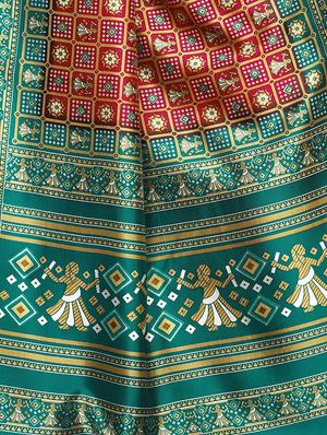 bandhani printed saree with blouse - 17550938 - Standard Image - 4