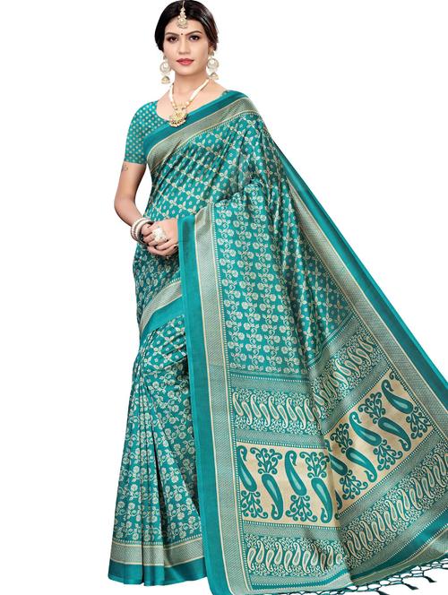 self design printed saree with blouse - 17550940 - Standard Image - 1