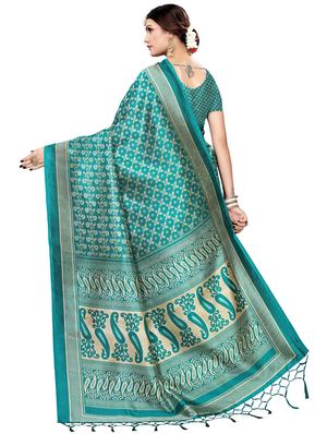 self design printed saree with blouse - 17550940 - Standard Image - 2