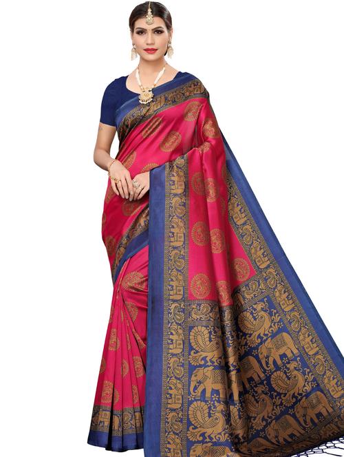 conversational printed saree with blouse - 17550942 - Standard Image - 1