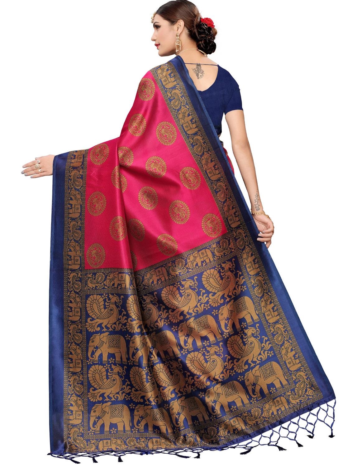 conversational printed saree with blouse - 17550942 - Zoom Image - 2