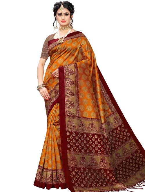 self design printed saree with blouse - 17550948 - Standard Image - 1