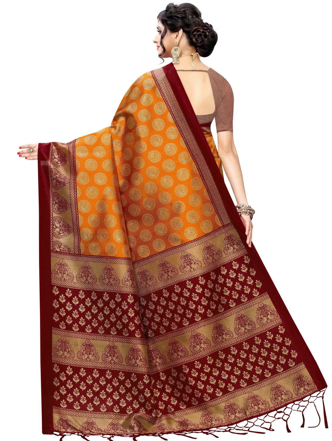 self design printed saree with blouse - 17550948 - Zoom Image - 2