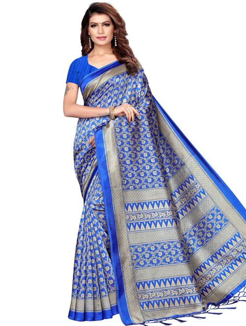 floral printed saree with blouse - 17550949 - Standard Image - 1