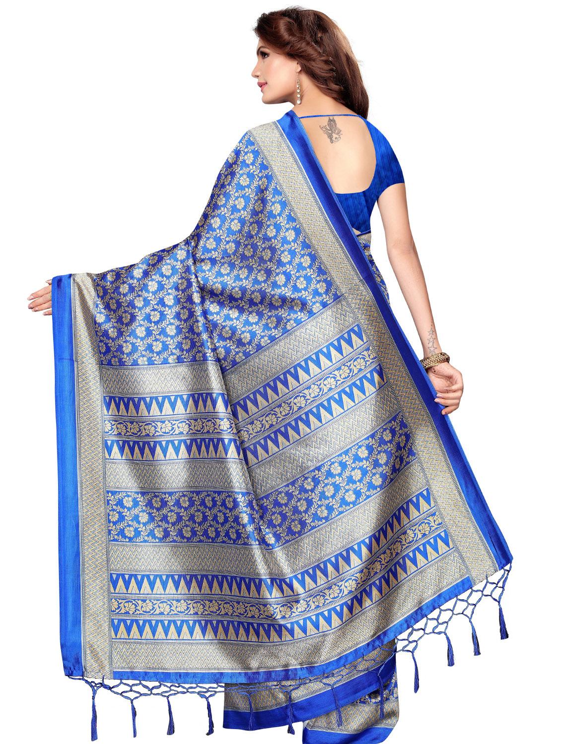 floral printed saree with blouse - 17550949 - Zoom Image - 2