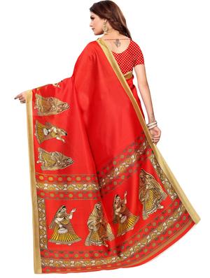 madhubani printed saree with blouse - 17550955 - Standard Image - 2