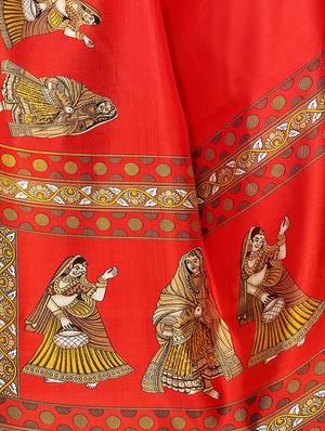 madhubani printed saree with blouse - 17550955 - Standard Image - 4