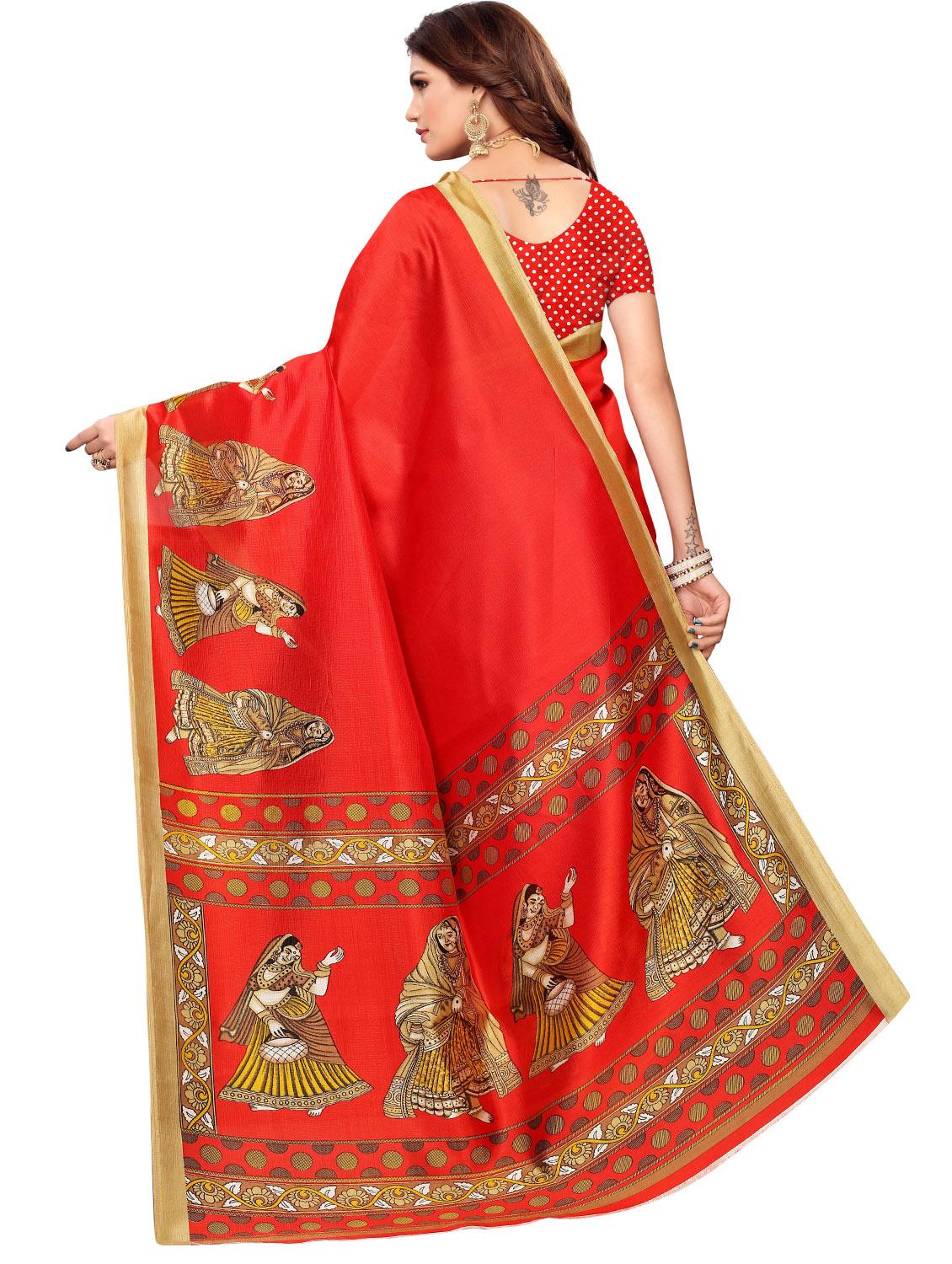 madhubani printed saree with blouse - 17550955 - Zoom Image - 2