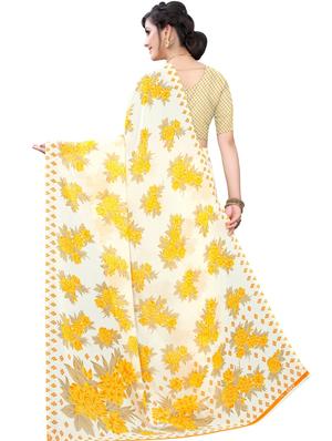 floral printed saree with blouse - 17550959 - Standard Image - 2