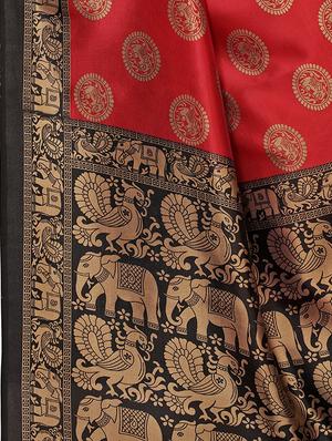 conversational printed saree with blouse - 17550961 - Standard Image - 3