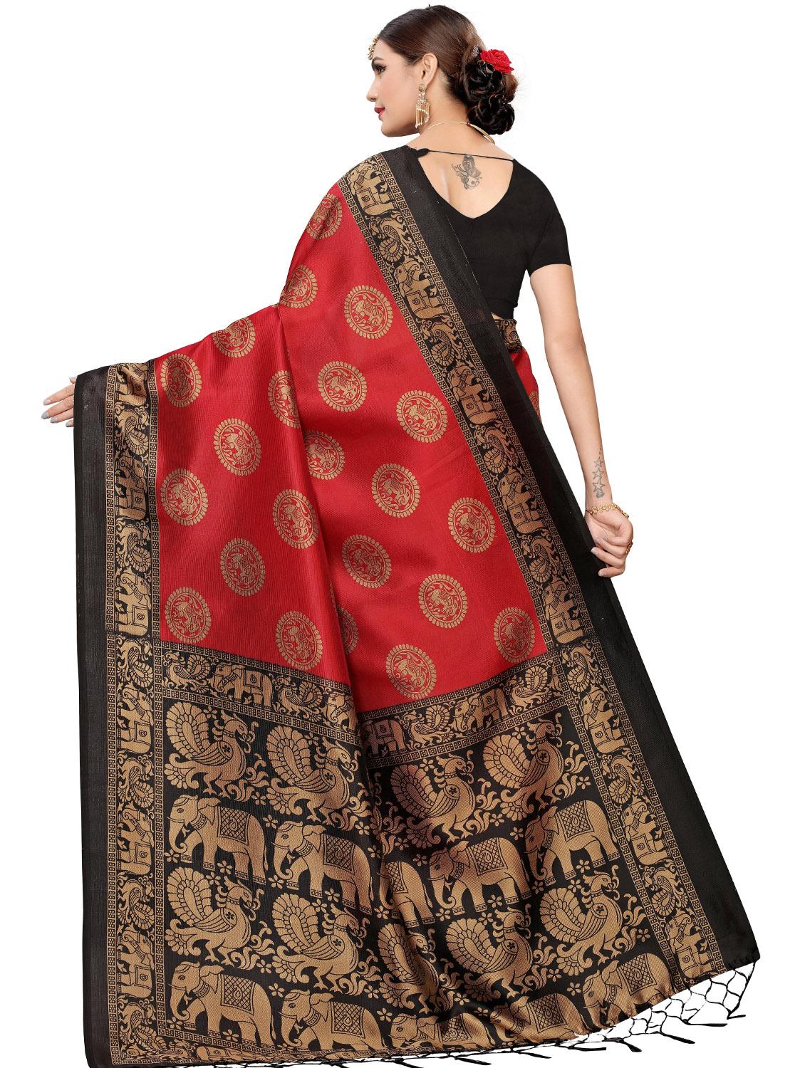 conversational printed saree with blouse - 17550961 - Zoom Image - 2