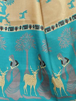 conversational printed saree with blouse - 17550962 - Standard Image - 4