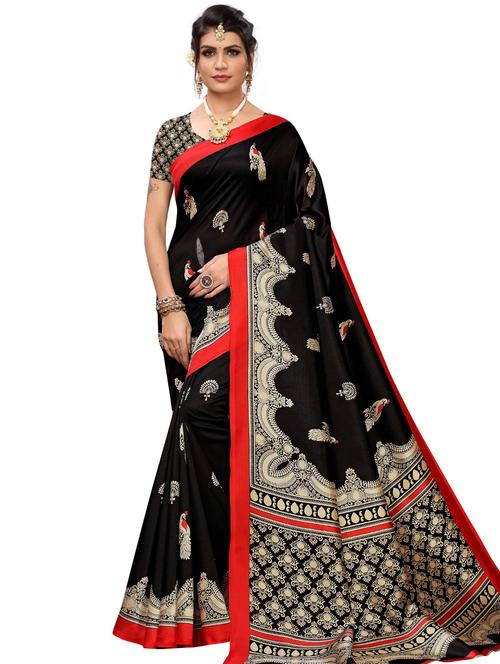 conversational printed saree with blouse - 17550964 - Standard Image - 1