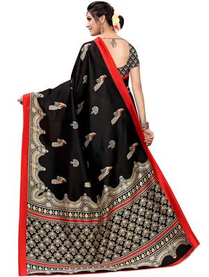 conversational printed saree with blouse - 17550964 - Standard Image - 2