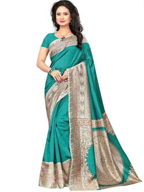printed woven saree with blouse - 17550965 - Standard Image - 1