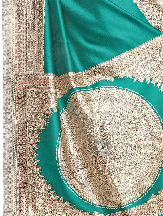 printed woven saree with blouse - 17550965 - Zoom Image - 3