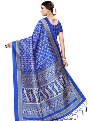 paisley printed saree with blouse - 17550966 - Standard Image - 2