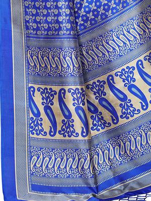 paisley printed saree with blouse - 17550966 - Standard Image - 3