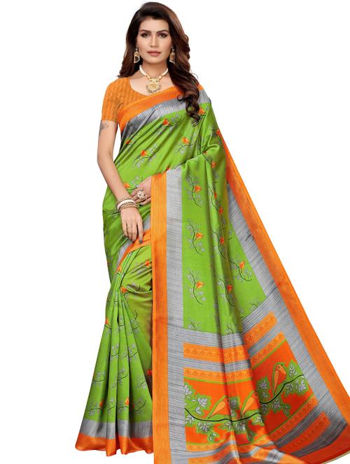 conversational printed saree with blouse - 17550968 - Standard Image - 1