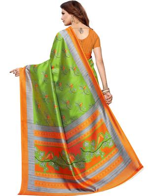 conversational printed saree with blouse - 17550968 - Standard Image - 2