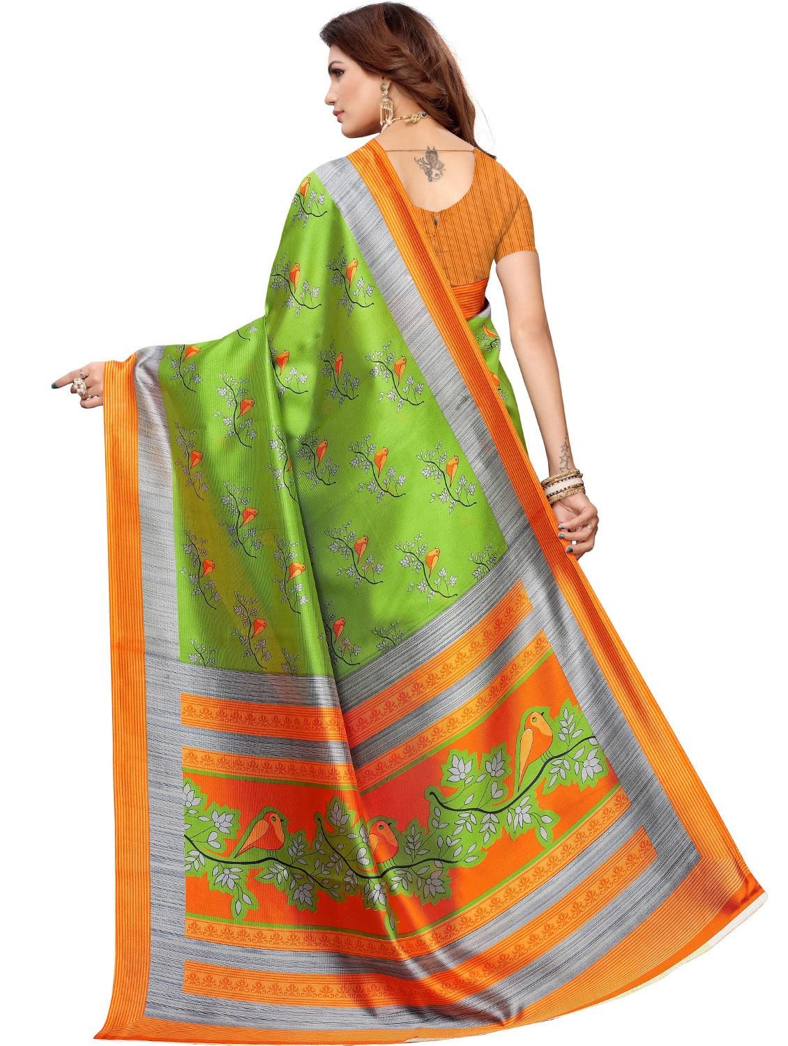 conversational printed saree with blouse - 17550968 - Zoom Image - 2