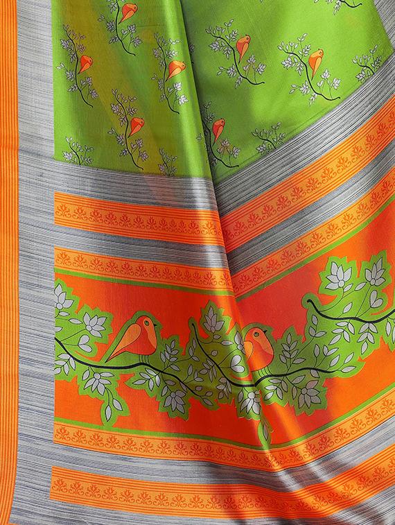 conversational printed saree with blouse - 17550968 - Zoom Image - 4