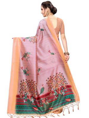 conversational printed saree with blouse - 17550972 - Standard Image - 2