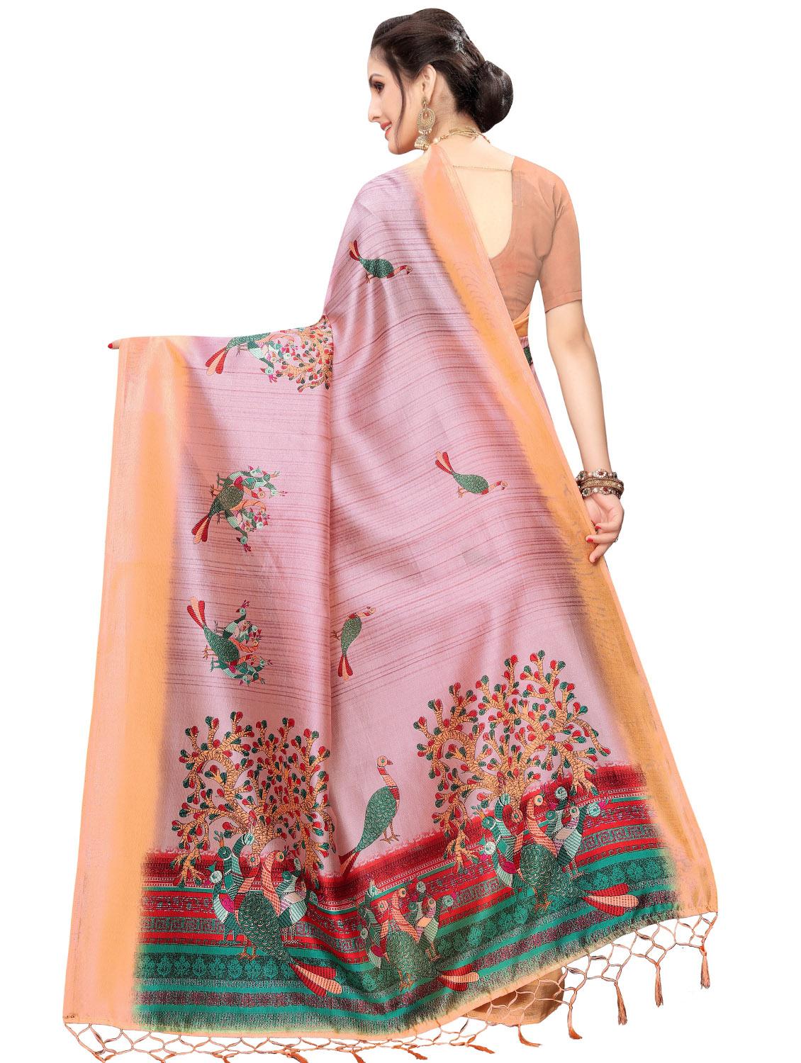 conversational printed saree with blouse - 17550972 - Zoom Image - 2