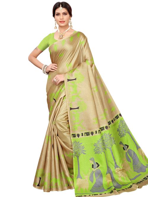 conversational printed saree with blouse - 17550973 - Standard Image - 1
