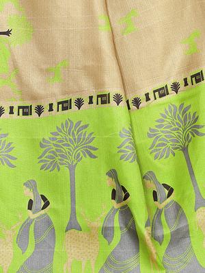 conversational printed saree with blouse - 17550973 - Standard Image - 3
