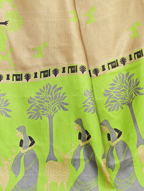 conversational printed saree with blouse - 17550973 - Zoom Image - 3