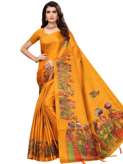 conversational printed saree with blouse - 17550976 - Very Small Image - 1