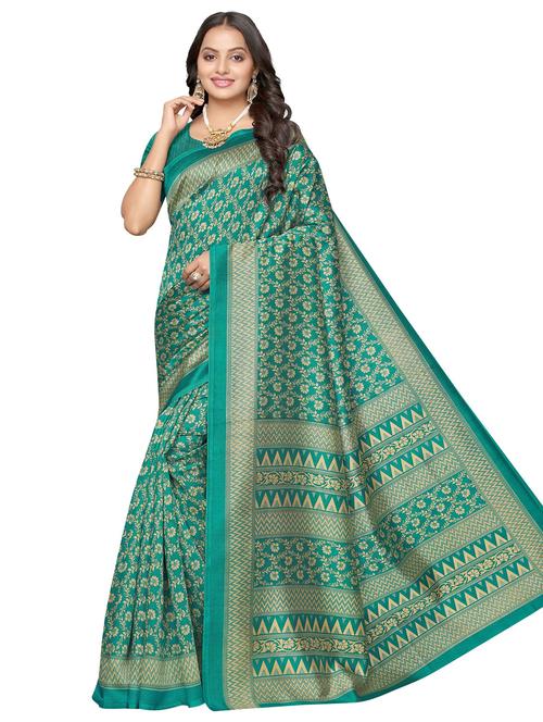 floral printed saree with blouse - 17550983 - Standard Image - 1
