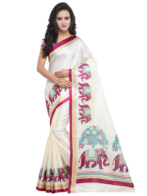 conversational printed saree with blouse - 17550987 - Standard Image - 1
