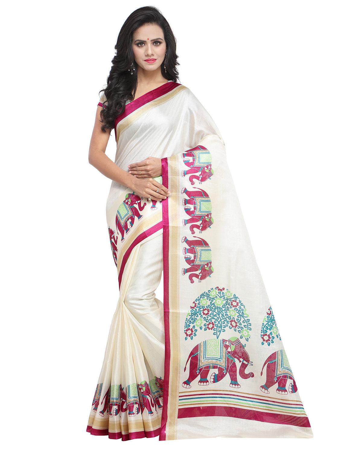 conversational printed saree with blouse - 17550988 - Zoom Image - 1