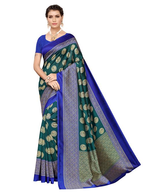 printed bordered saree with blouse - 17550992 - Standard Image - 1