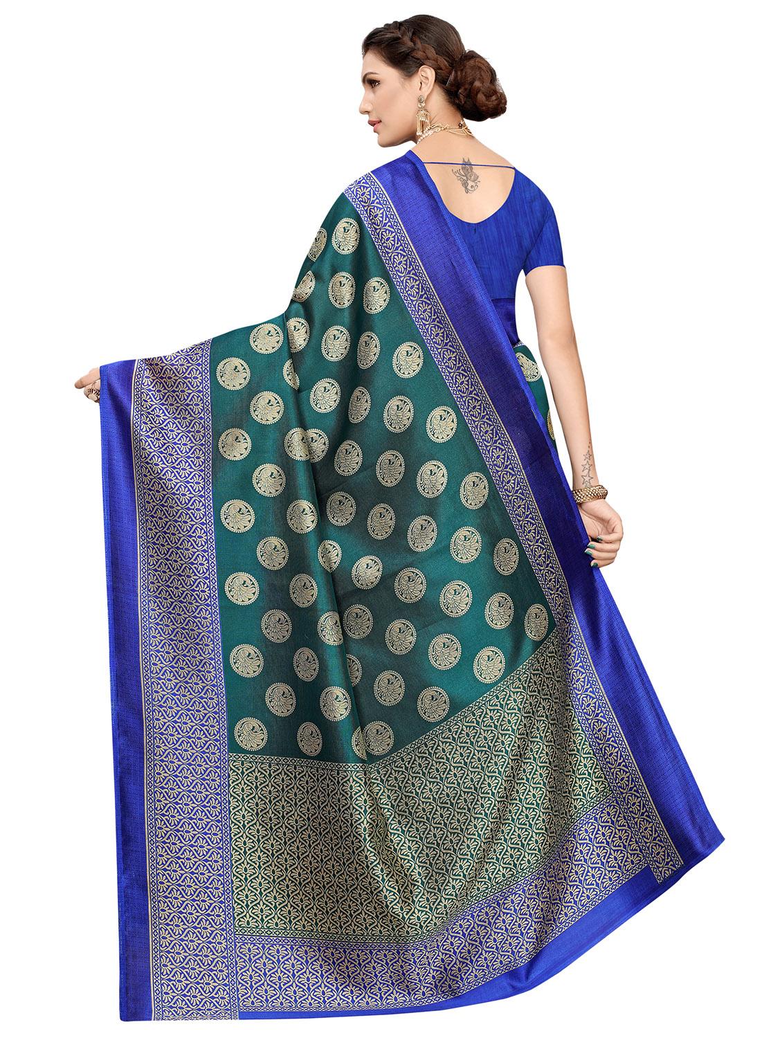 printed bordered saree with blouse - 17550992 - Zoom Image - 2