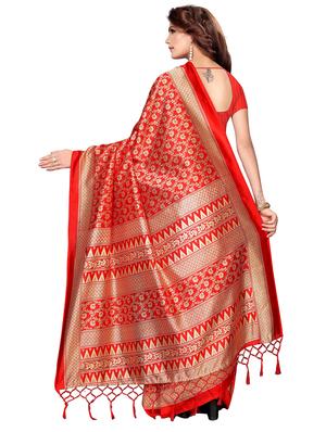 floral self design saree with blouse - 17550993 - Standard Image - 2