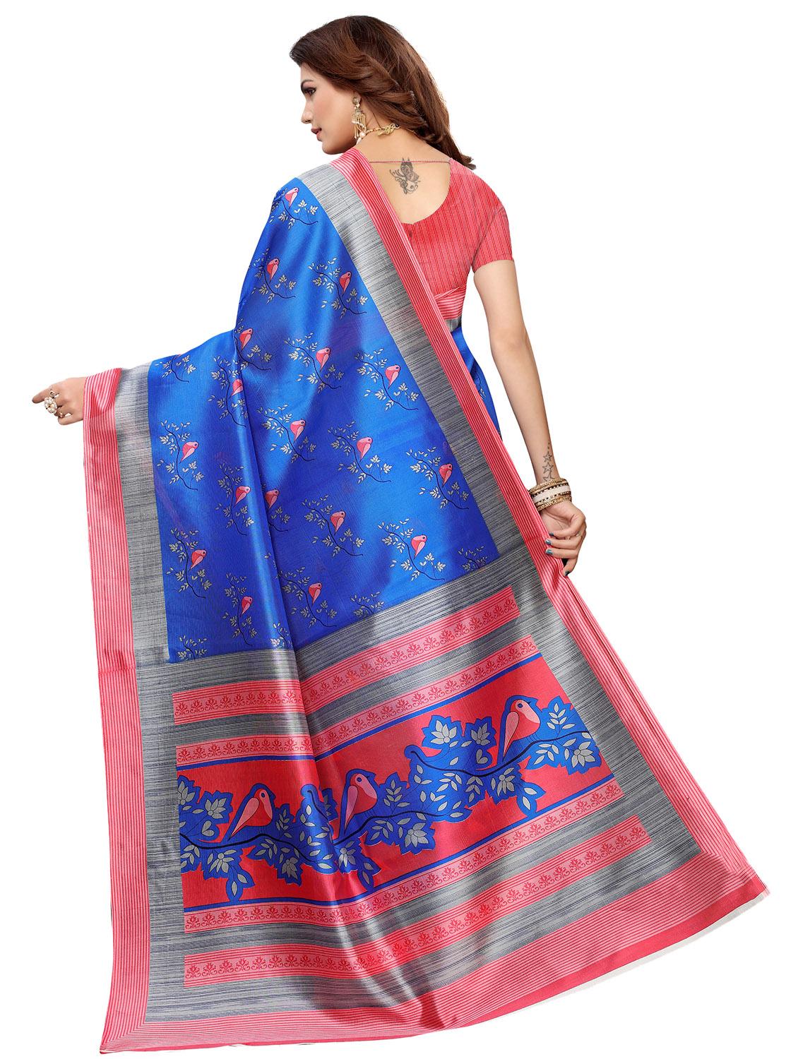 conversational printed saree with blouse - 17550999 - Zoom Image - 2